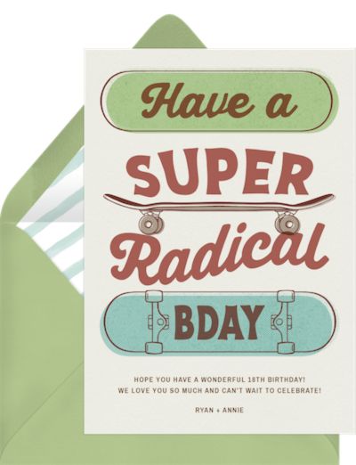 Free birthday cards: Super Radical Card