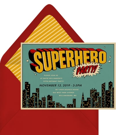 Superhero Party Invitation