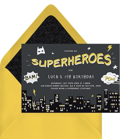 Superheroes Invitation