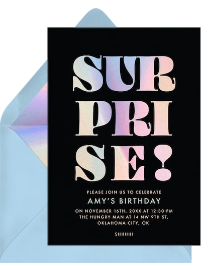 18th birthday invitations: Surprise! Invitation