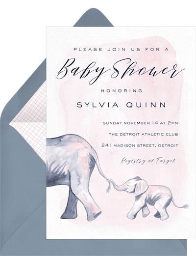 Sweet Baby Elephant Invitation