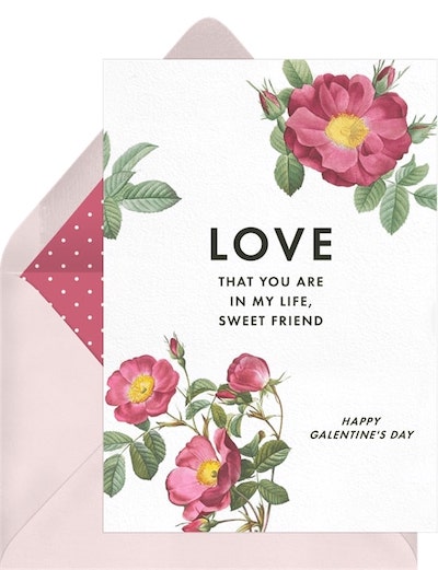 Valentine messages for friends: Sweet Friend Card