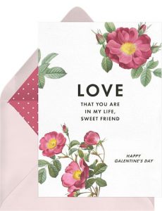 Vintage valentine cards: Sweet Friend Card