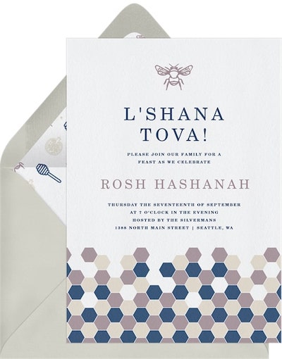 Rosh Hashanah greeting: Sweet Honeycomb Invitation
