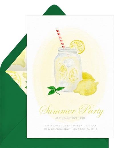 Sweet Lemonade Invitation