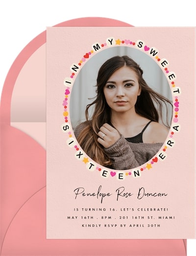 10th birthday ideas for girl: Sweet Sixteen Era Invitation