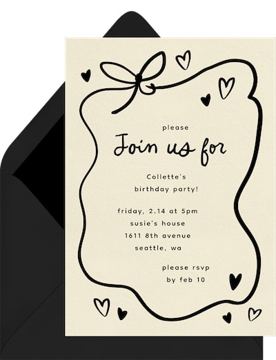 Sweetheart Ribbon Border Invitation