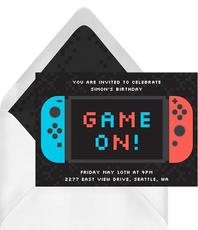 Birthday party ideas: Switch Invitation