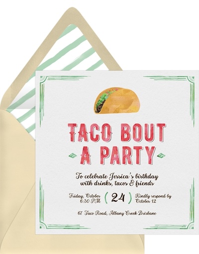 Taco Bout A Party Invitation