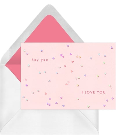 Valentine messages for girlfriend: Teeny Hearts Card