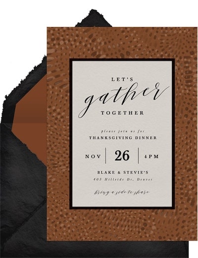 Thanksgiving party ideas: Textile Invitation