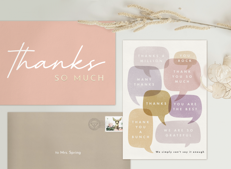 Thank You Card for Teacher with different examples of how to say Thank You