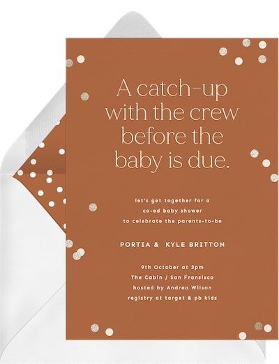 Baby shower invite wording: The Crew Invitation
