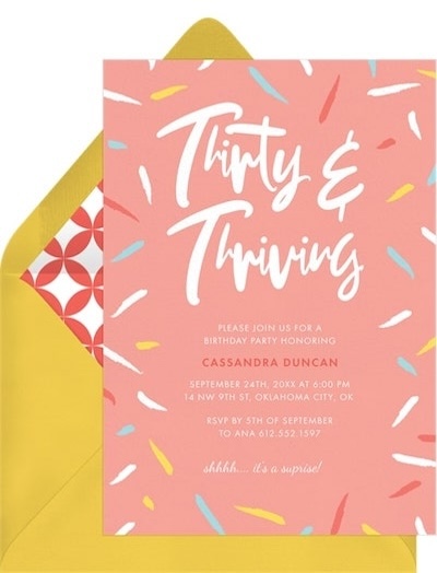 Thirty & Thriving Invitation