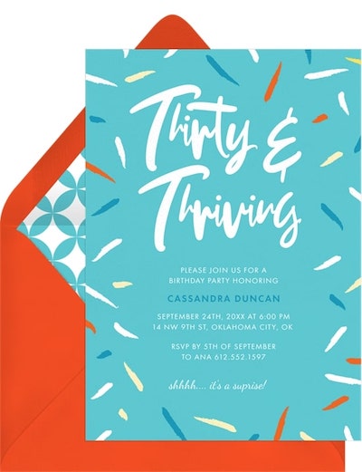 Thirty & Thriving Invitation