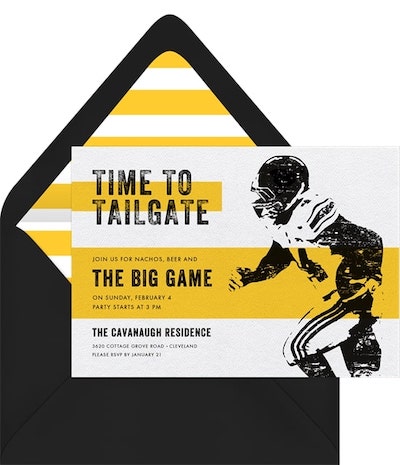 Super Bowl party ideas: Time to Tailgate Invitation
