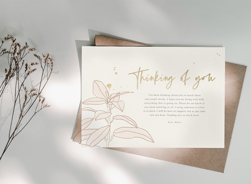 Condolence messages: Tranquil Thoughts Card
