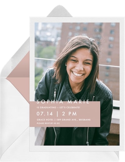 Graduation gifts for her: Trendy Colorblock Invitation