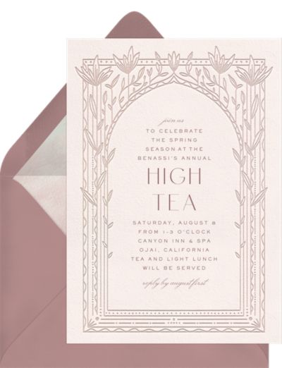 High tea party ideas for adults: Tropical Boho Invitation