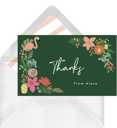 Tropical Flowers Thank You Note