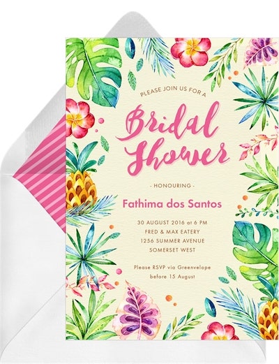 Wedding shower decorations: Tropical Shower Invitation