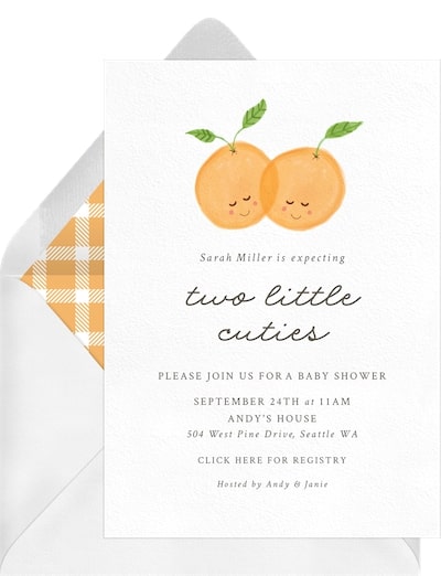 Twins baby shower invitations: Twin Cuties Invitation