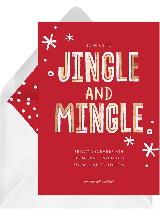 Virtual Christmas party ideas: Two Tone Jingle Invitation
