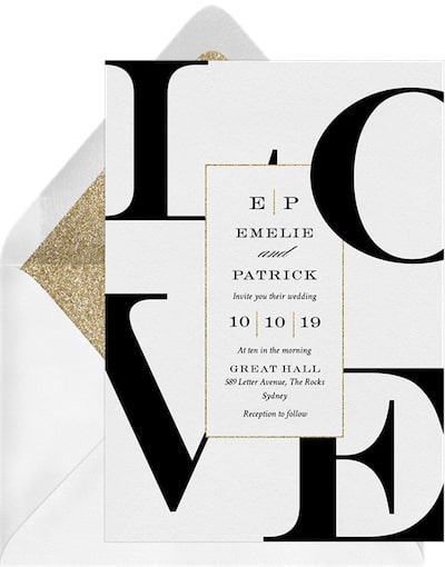 Typography Love Invitation