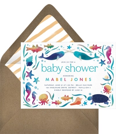Baby shower checklist: Undersea Whimsy Invitation