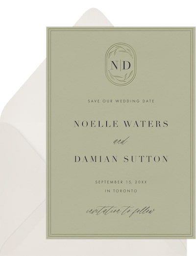 Understated Monogram Save the Date