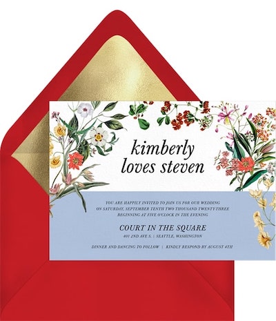 Custom wedding invitations: Vibrant Oasis Invitation