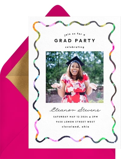 Nursing graduation invitations: Vibrant Wiggle Invitation