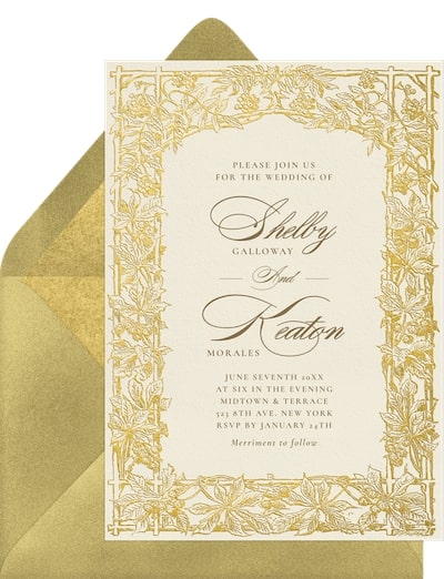 Vineyard Trellis Invitation