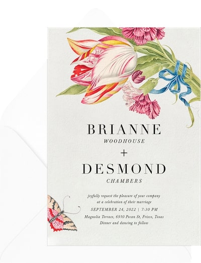 Vintage Garden Bouquet Invitation