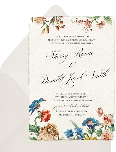 Wedding themes: Vintage Garden Invitation