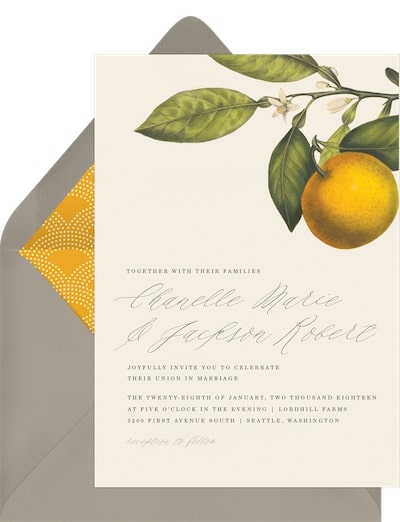 Wedding gift ideas: Vintage Orange Grove Invitation