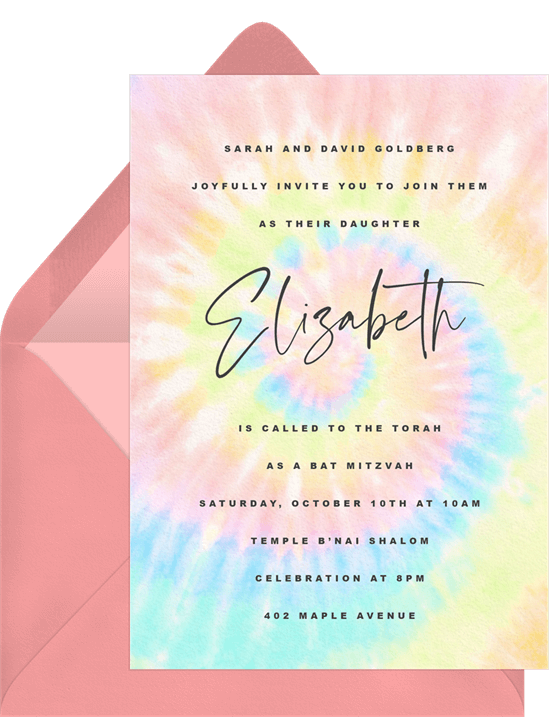 Vintage Tie Dye Invitation