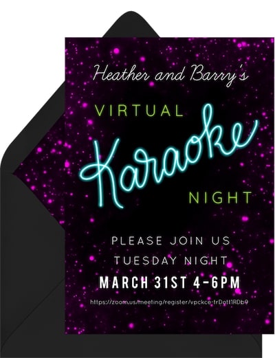 Virtual retirement party: Virtual Karaoke Night Invitation
