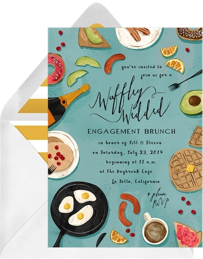 Engagement party invitations: Waffley Wedded Invitation