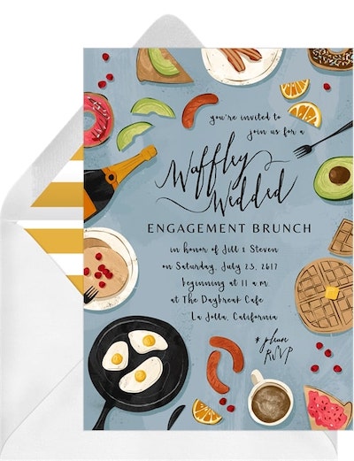 Engagement party ideas: Waffley Wedded Invitation