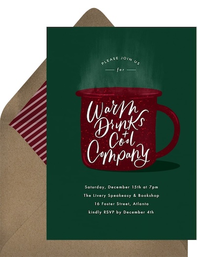 Holiday party invitation: Warm Drinks Cool Company Invitation