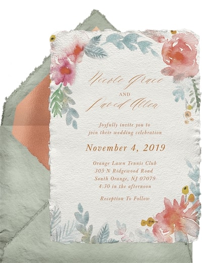 Floral wedding invitations: Watercolor Floral Romance Invitation