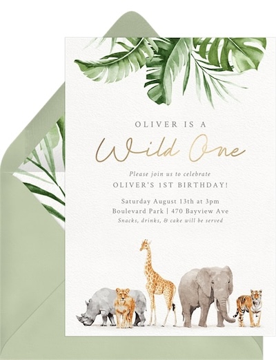 Watercolor Jungle Invitation