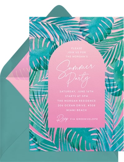 Watercolor Monstera Invitation