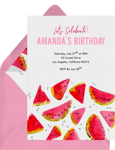 Watermelon Whimsy Invitation