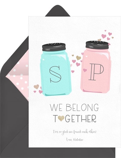 Valentines Day ideas: We Belong Together Card
