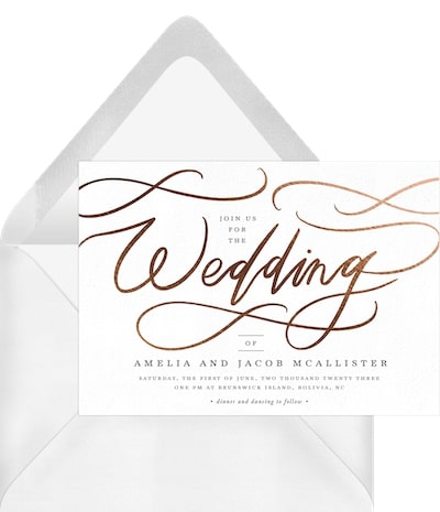 Simple wedding invitations: Wedding Flourish Invitation