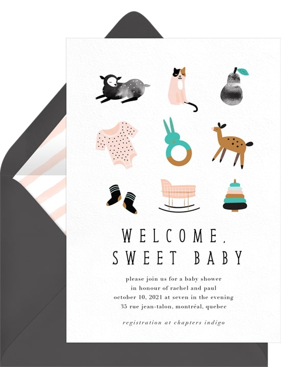 Welcome Sweet Baby Invitation