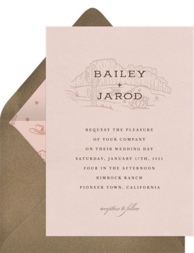 Western wedding invitations: Western Desert Invitation