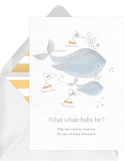 Gender reveal themes: What Whale Baby Be Announcement